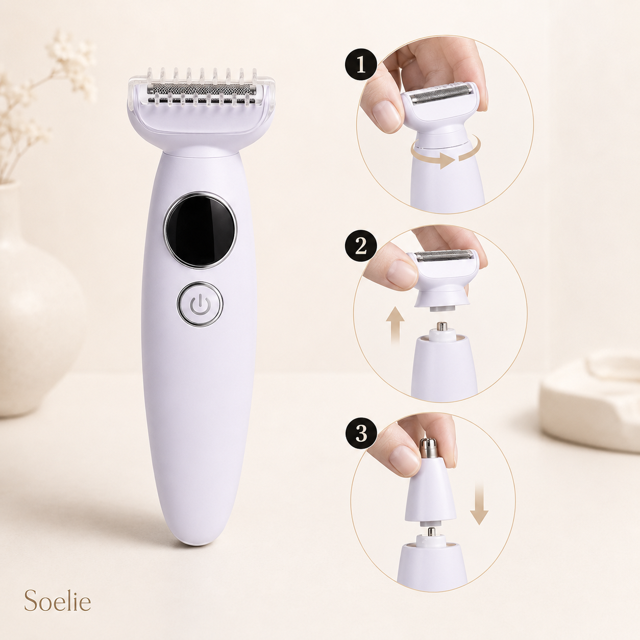 Rasoir électrique 5-en-1 pour femme — Soelie