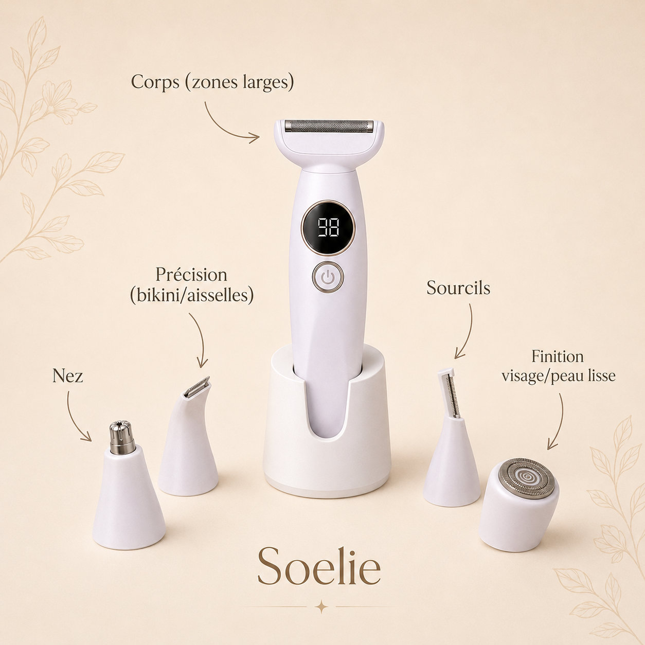 Rasoir électrique 5-en-1 pour femme — Soelie